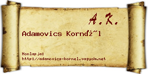 Adamovics Kornél névjegykártya